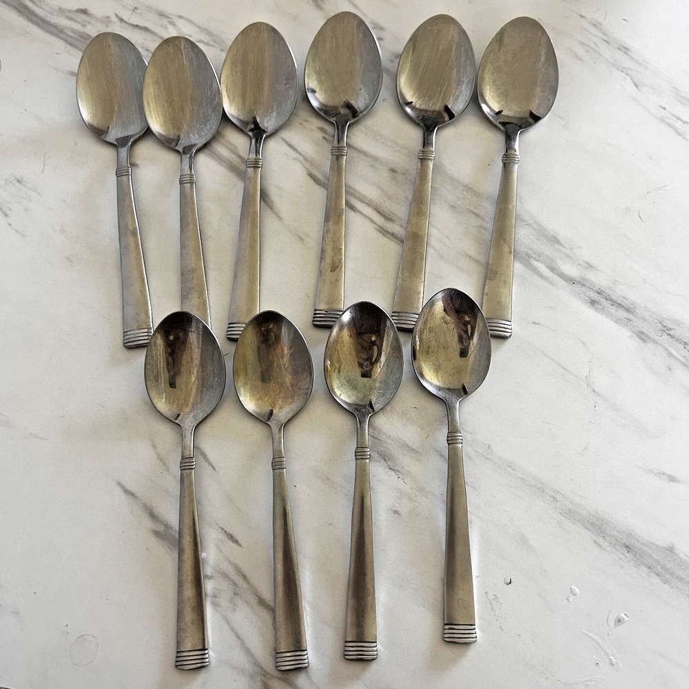 Wallace 18/10 Stainless Napoli 6 Soup Spoons & 4 Teaspoons Lot of 10 FFF